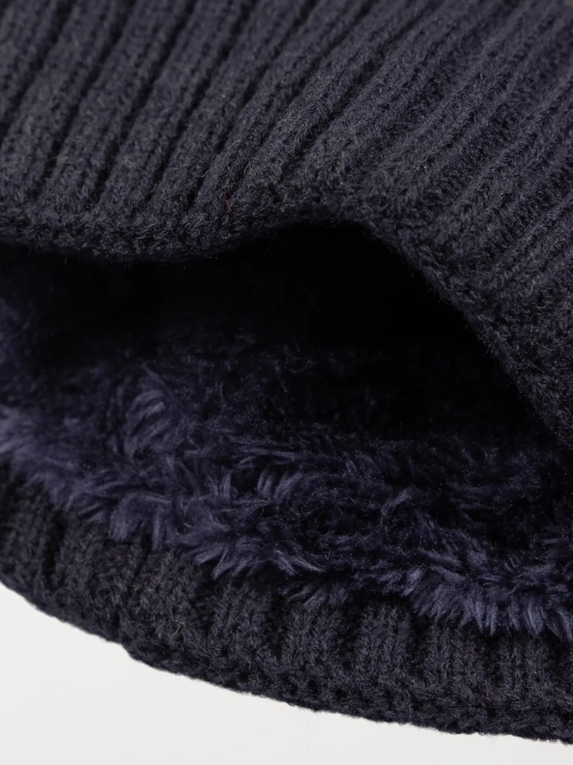 Bonnet jacquard pompon garçon