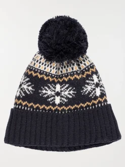 Bonnet jacquard pompon garçon