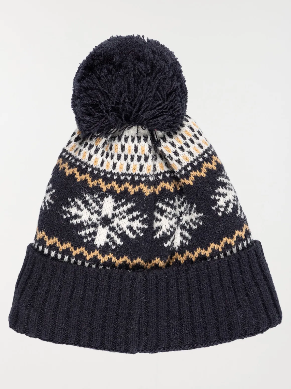 Bonnet jacquard pompon garçon