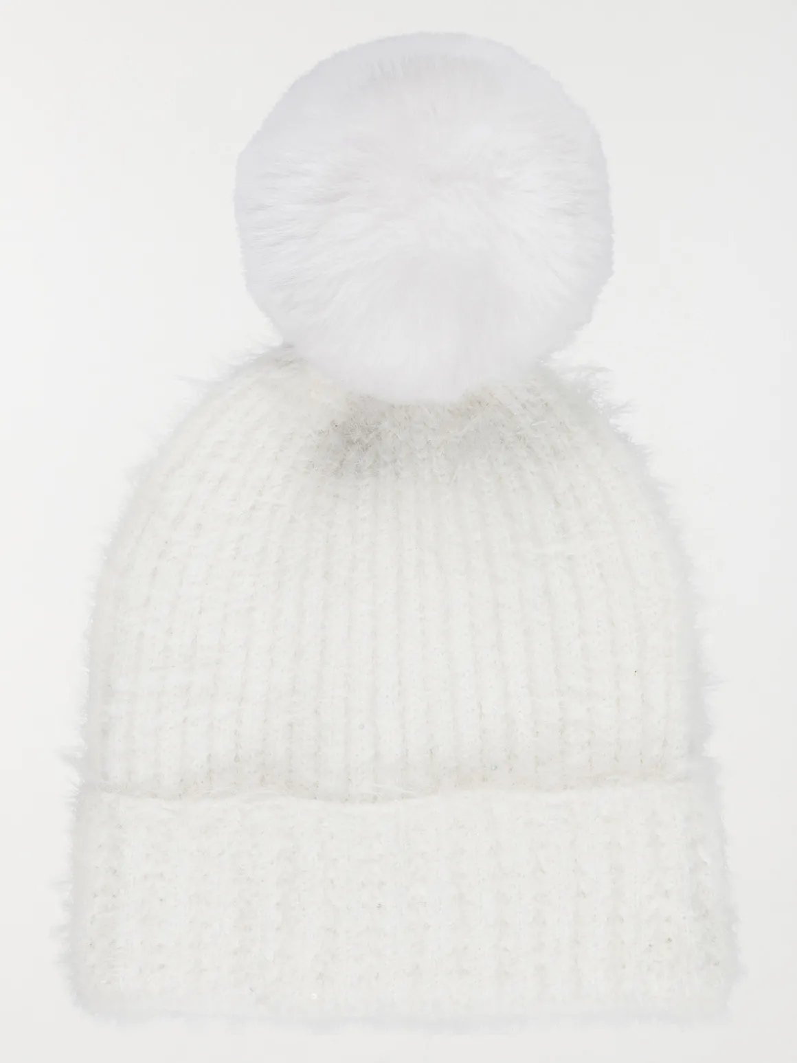 Bonnet pompons écru femme