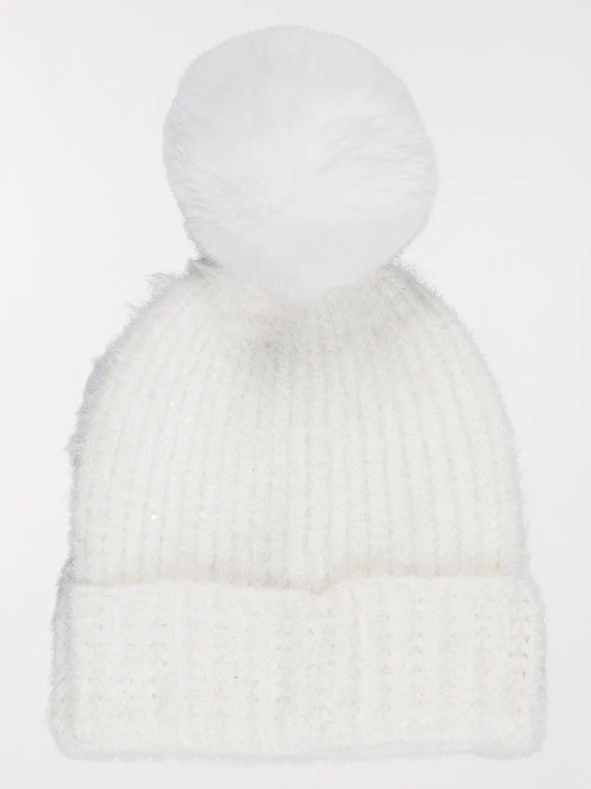 Bonnet pompons écru femme
