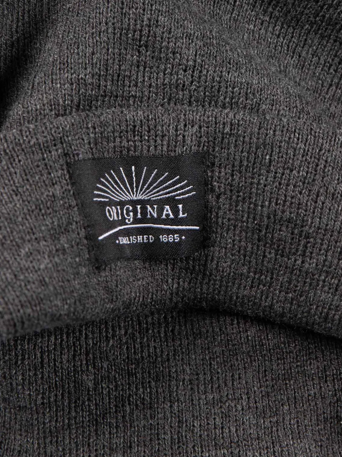 Bonnet revers anthracite chiné homme