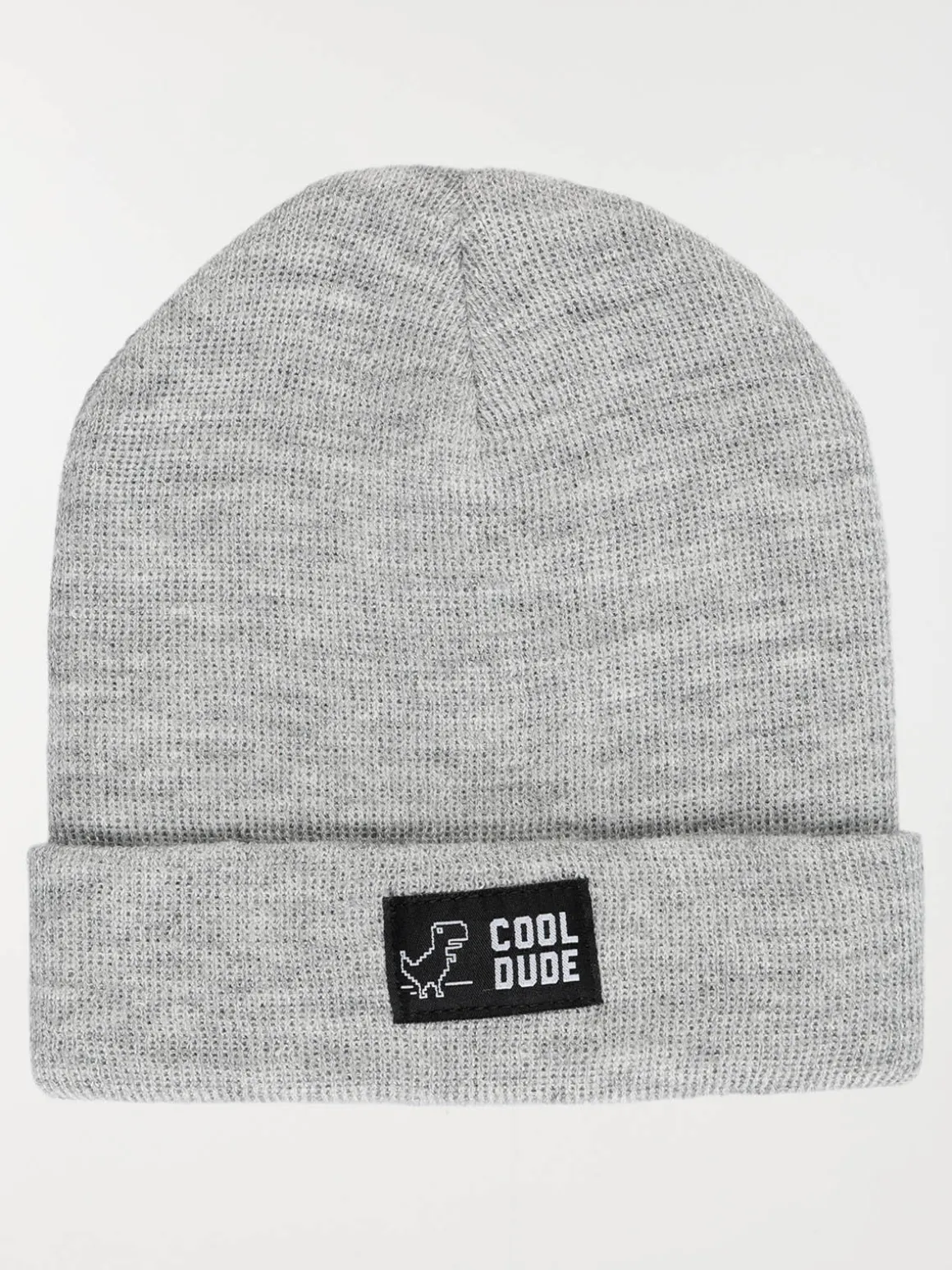 Bonnet revers gris clair chiné garçon