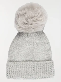 Bonnet sequins et pompon fille
