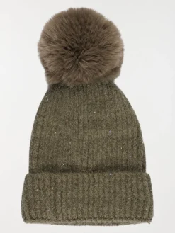 Bonnet sequins urban kaki femme