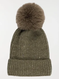 Bonnet sequins urban kaki femme