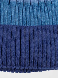 Bonnet tricolore pompon garçon