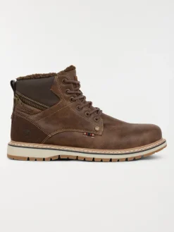 Boots fourrées homme marron (40-46)