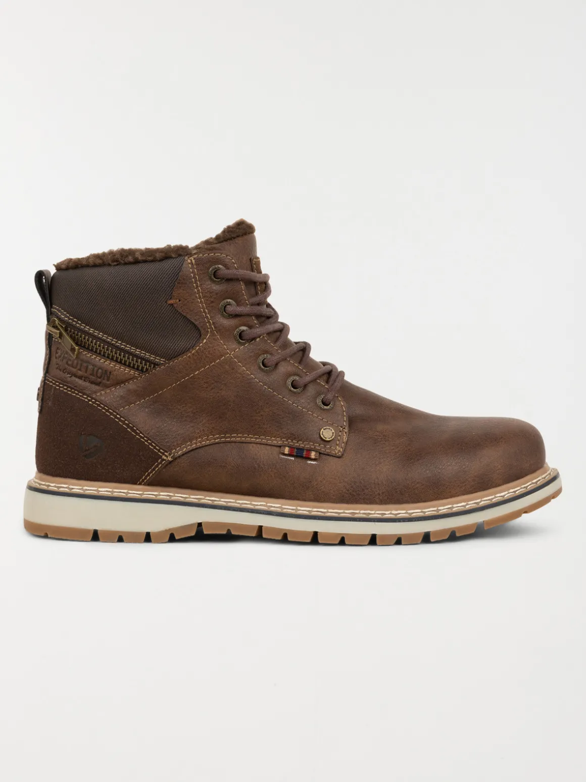 Boots fourrées homme marron (40-46)
