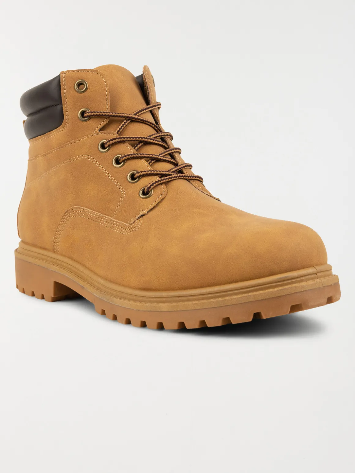 Boots lacets homme marron (40-46)