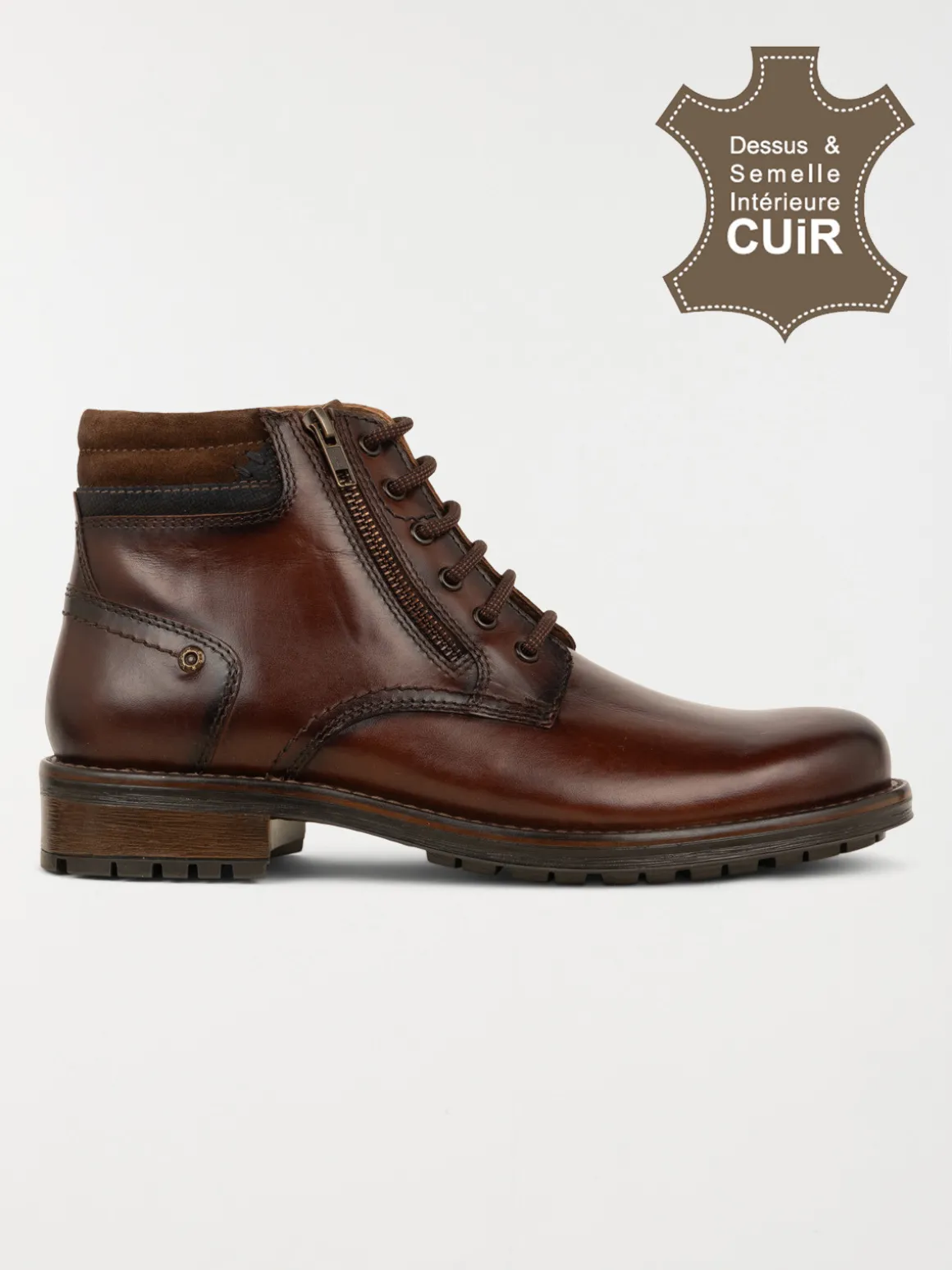 Boots marrons lacets homme (41-46)