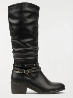 Bottes femme plissées noir (36-41)