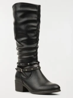 Bottes femme plissées noir (36-41)