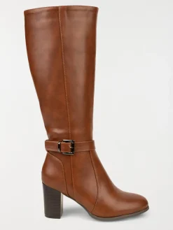 Bottes marrons à talon femme (36-41)
