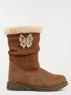 Bottes marrrons papillon fille (25-30)