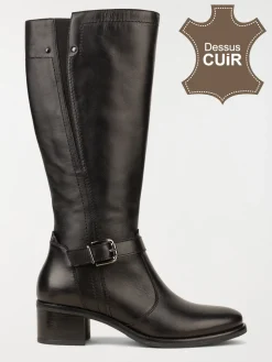 Bottes noires à talon femme (36-41)