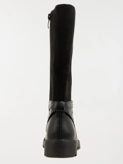 Bottes noires brides clous fille (32-36)