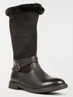 Bottes noires fourrées fille (31-35)