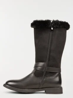 Bottes noires fourrées fille (31-35)
