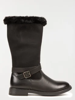 Bottes noires fourrées fille (31-35)