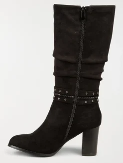 Bottes noires plissées femme (36-41)
