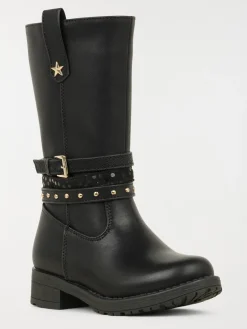 Bottes noires étoile fille (24-30)