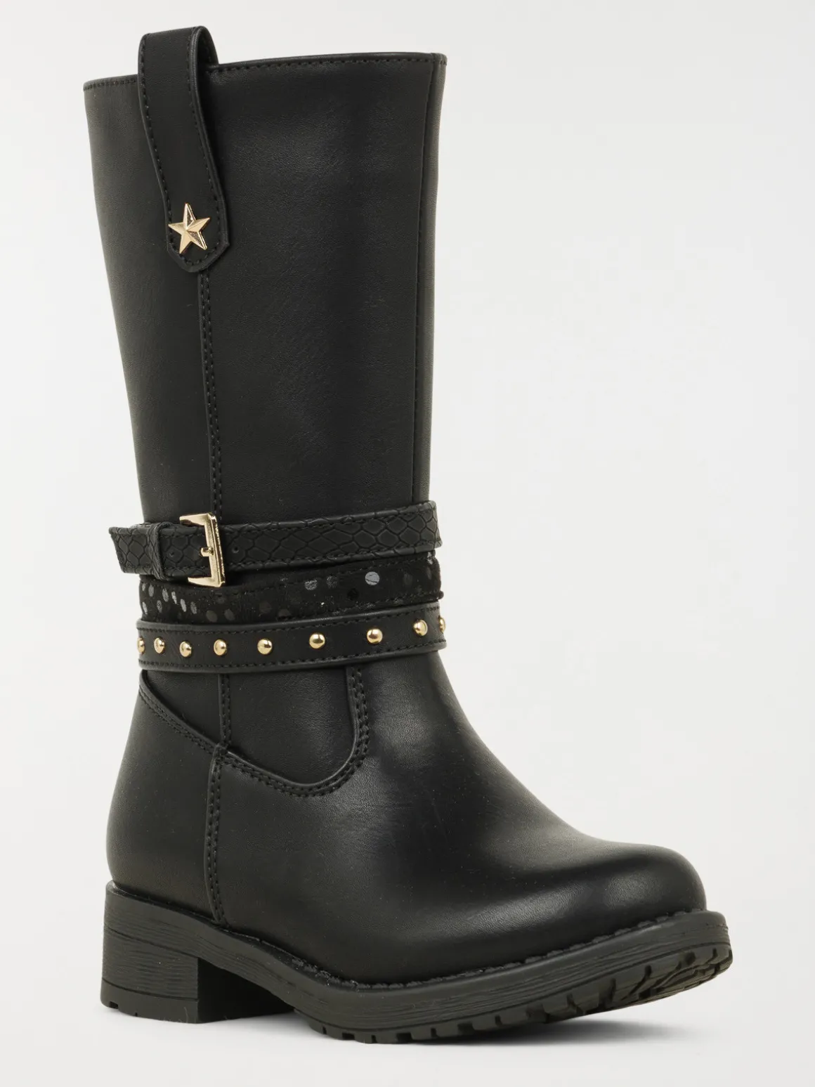 Bottes noires étoile fille (24-30)