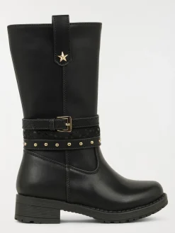 Bottes noires étoile fille (24-30)