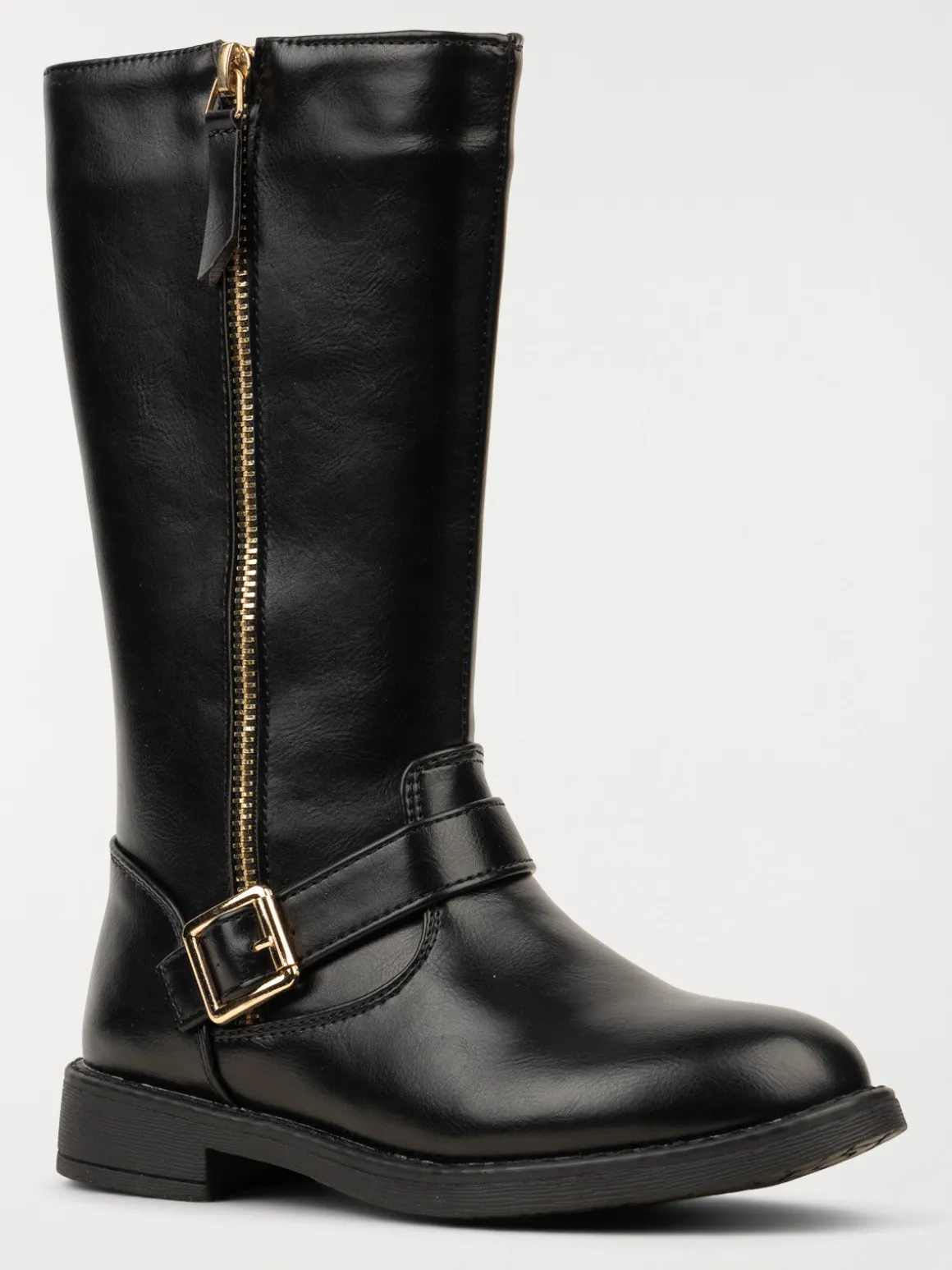 Bottes noires zip doré fille (31-39)