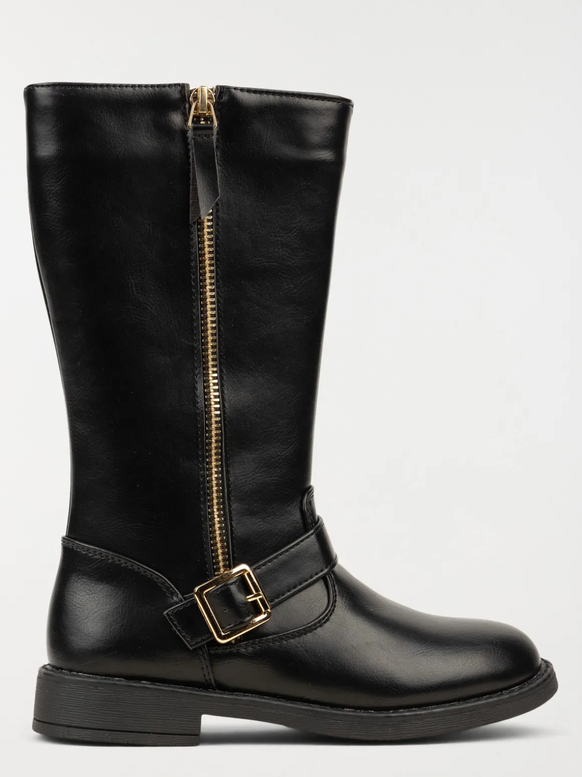Bottes noires zip doré fille (31-39)
