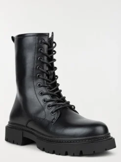 Bottine lacet et zip femme noir (36-41)