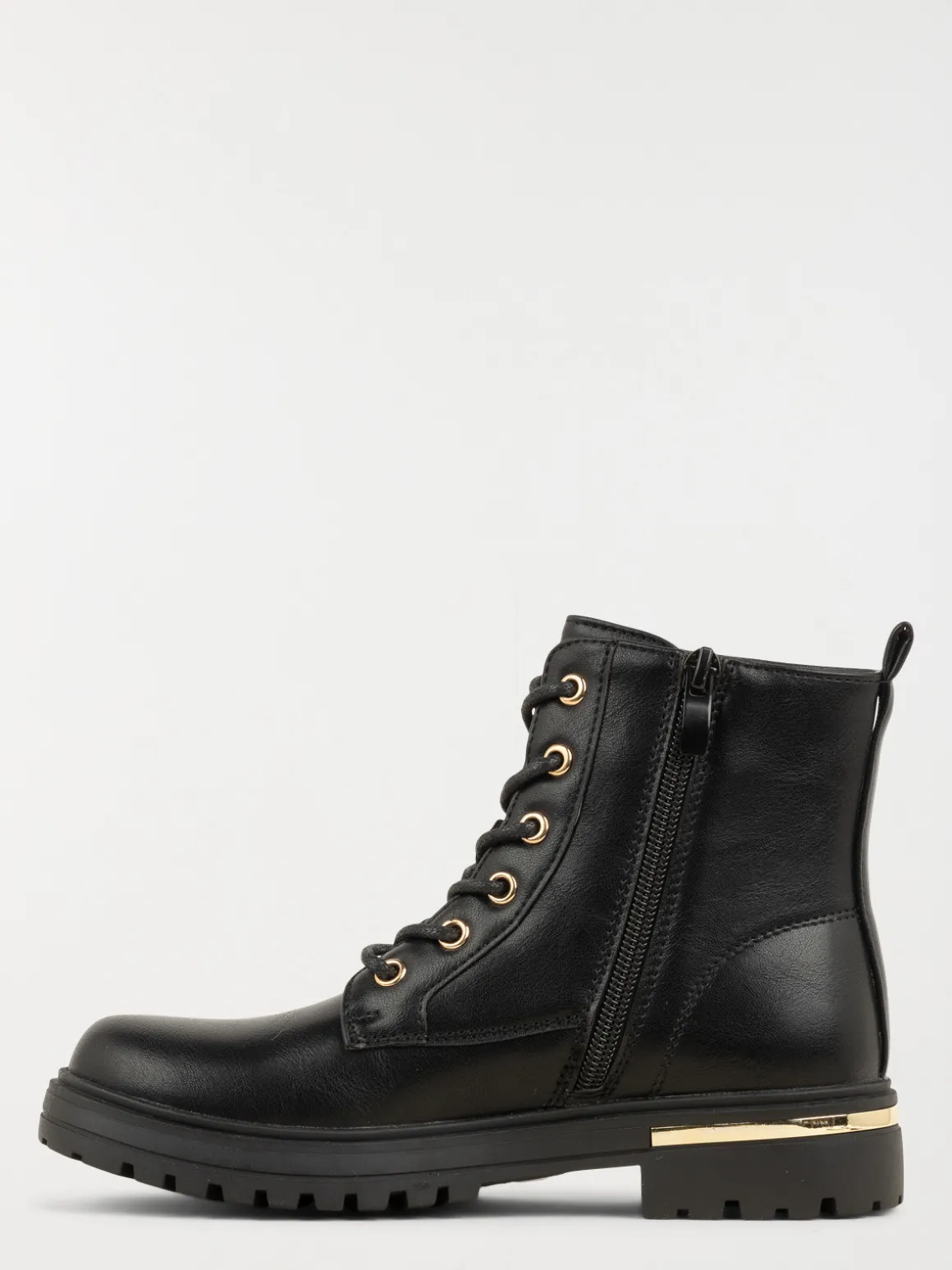 Bottine lacet et zip fille noir (31-37)