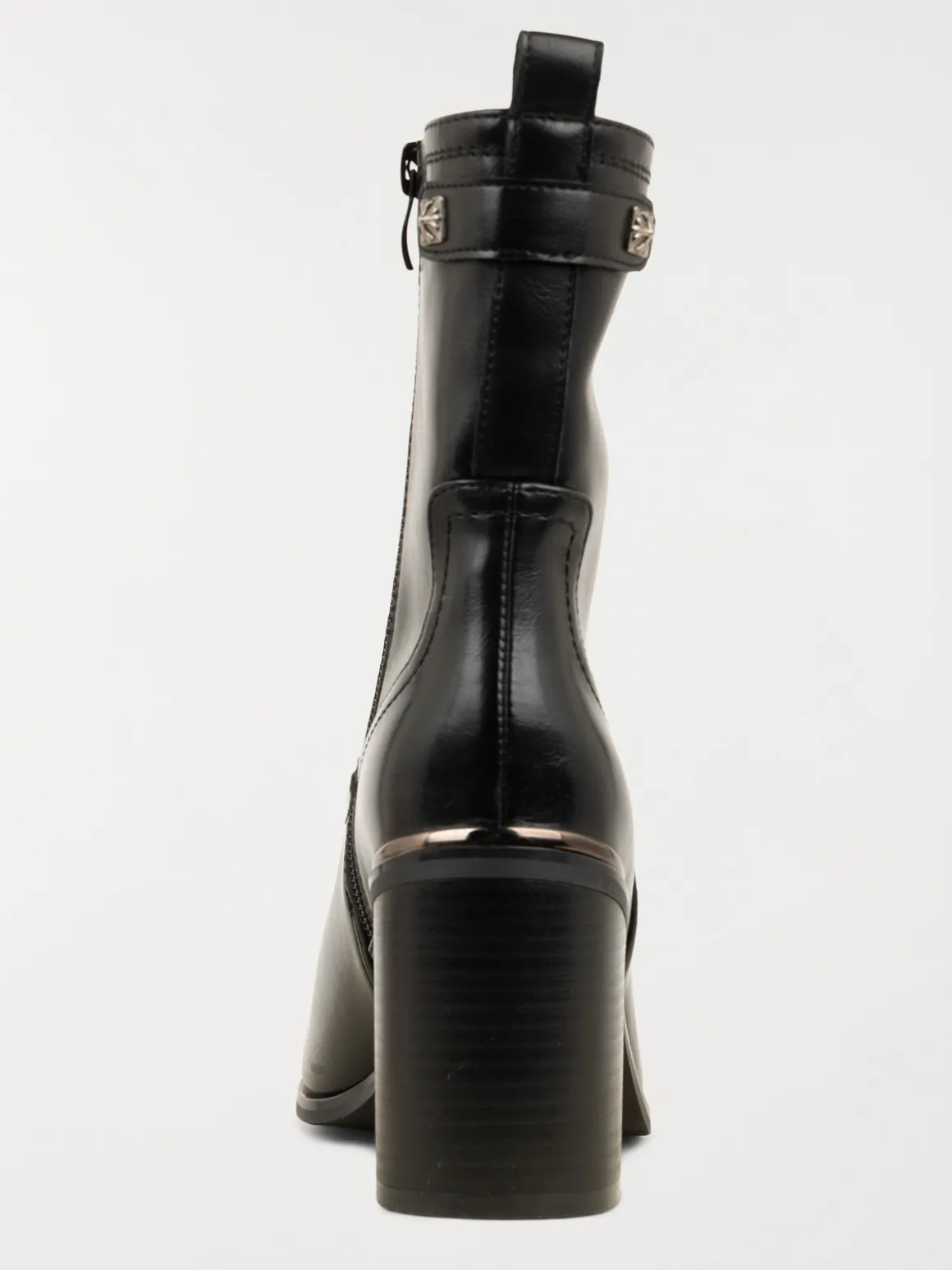 Bottine noire à talon haut femme (36-41)
