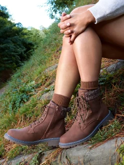Bottines à lacets marrons femme (36-41)