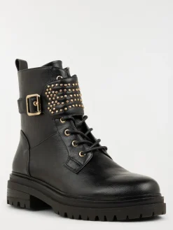 Bottines à lacets studs femme (36-41)
