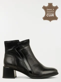 Bottines à talon noires femme (36-41)