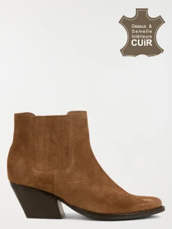 Bottines à talons suédine femme (36-41)