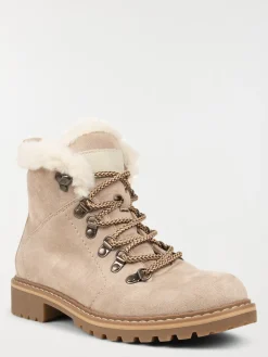 Bottines beige col fourré femme (36-41)
