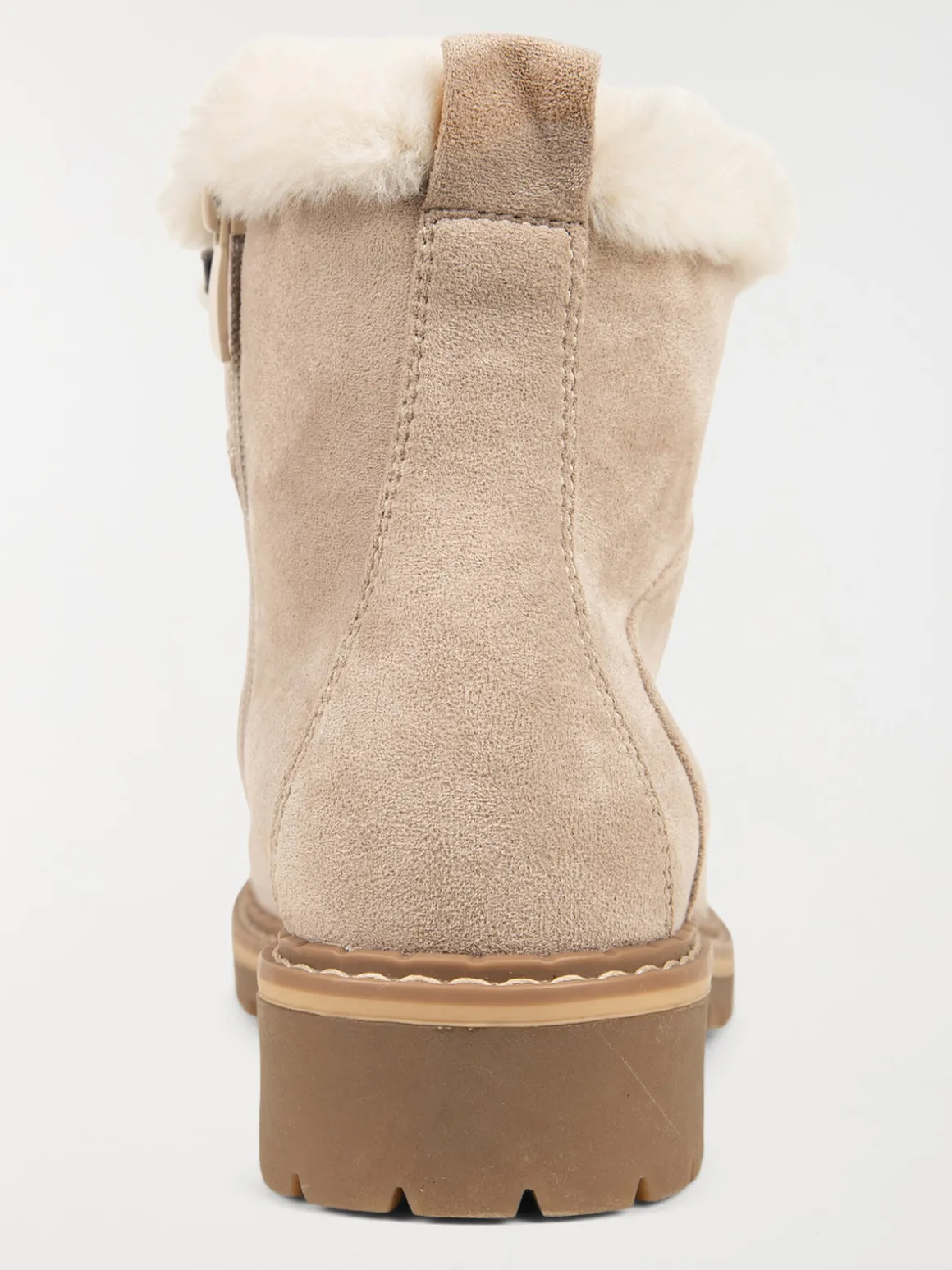 Bottines beige col fourré femme (36-41)