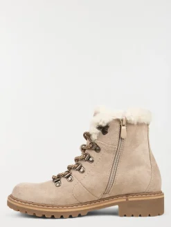 Bottines beige col fourré femme (36-41)