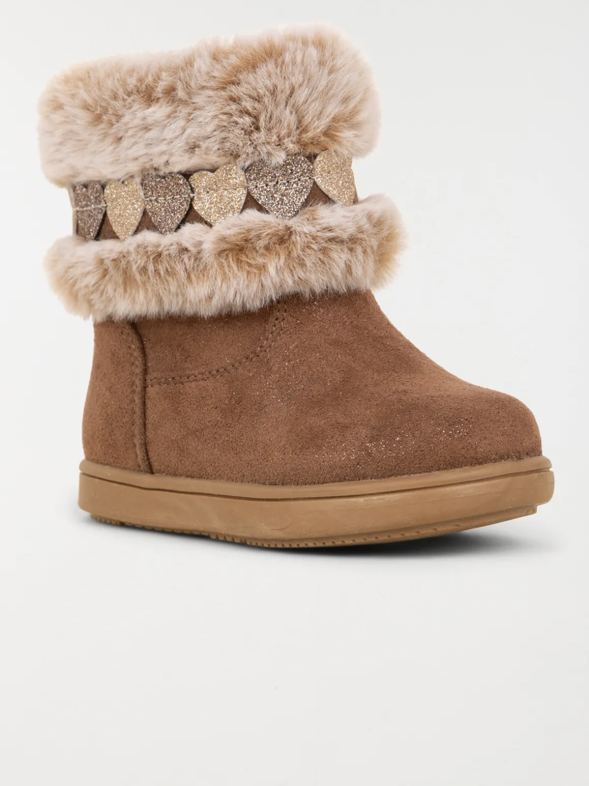 Bottines coeurs fourrées fille (19-23)