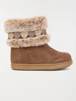 Bottines coeurs fourrées fille (19-23)