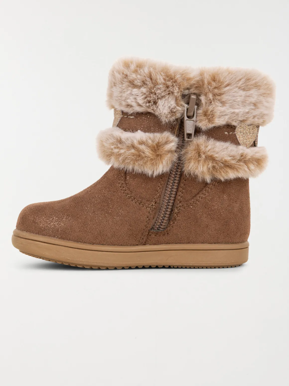 Bottines coeurs fourrées fille (19-23)
