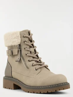 Bottines col sherpa grises femme (36-41)