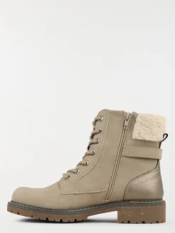 Bottines col sherpa grises femme (36-41)