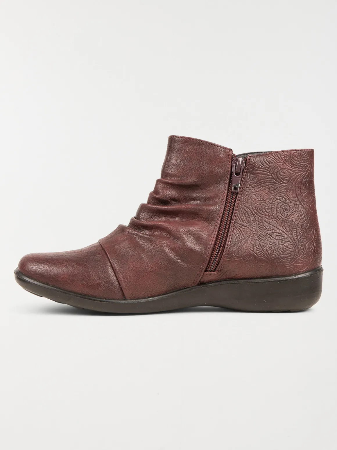 Bottines confort bordeaux femme (37-42)