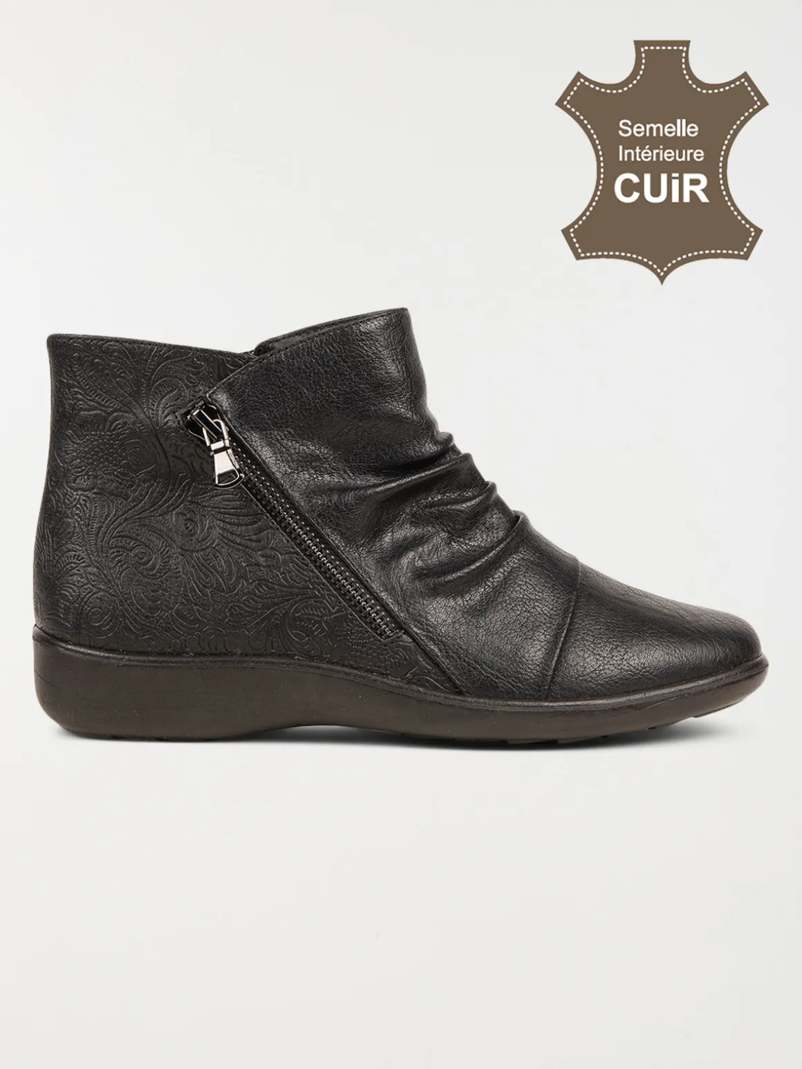 Bottines confort noires femme (37-42)