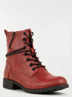 Bottines lacets rouges femme (36-41)