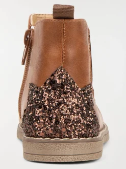 Bottines marron pailletées (25-30)