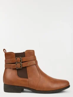 Bottines marrons 2 brides femme (36-41)